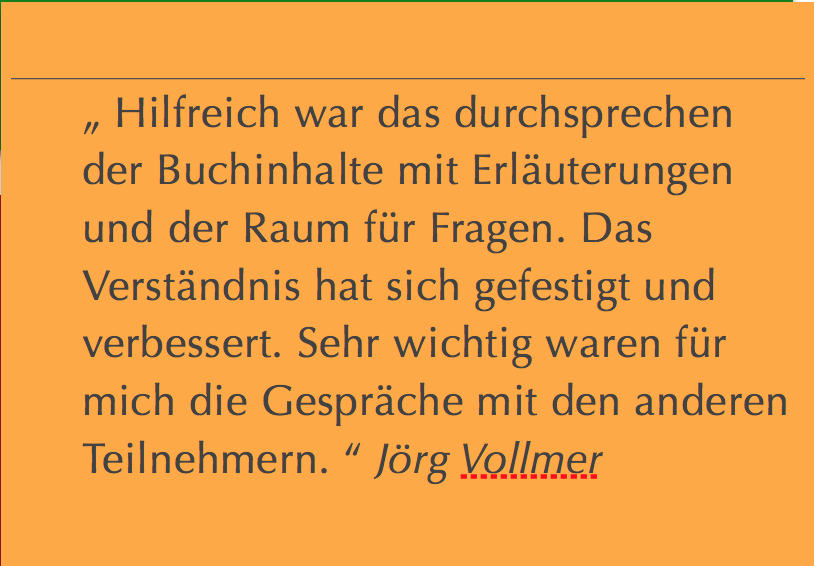 Leben und vom Sterben // Rückmeldungen aus dem Kurs